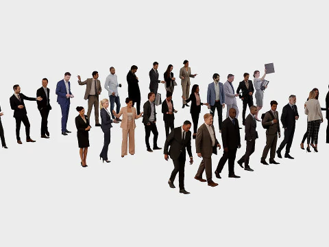 Office workers 30 3D Model