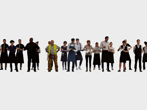 Men in Uniform x20 3D Model