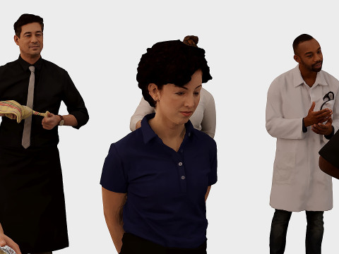 Men in Uniform x20 3D Model