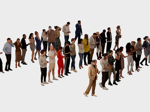 People talking on the phone x36 3D Model