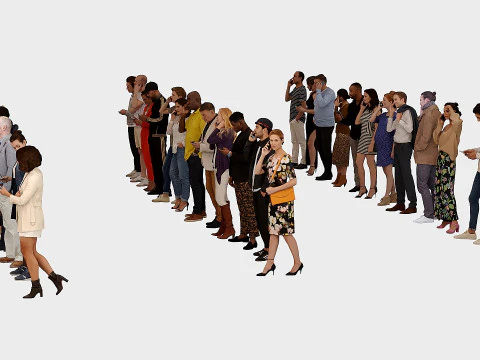 People talking on the phone x36 3D Model