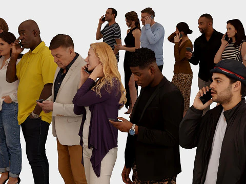 People talking on the phone x36 3D Model