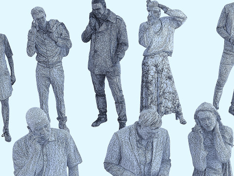 People talking on the phone x36 3D Модель