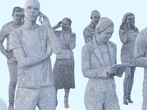 People talking on the phone x36 3D Модель