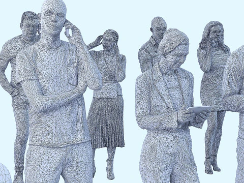 People talking on the phone x36 3D Model