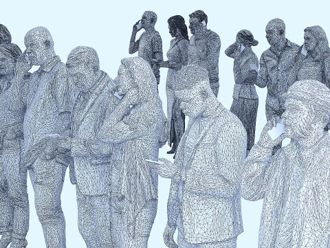 People talking on the phone x36 3D Model