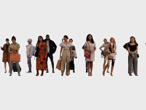 People with bags x17 3D Model