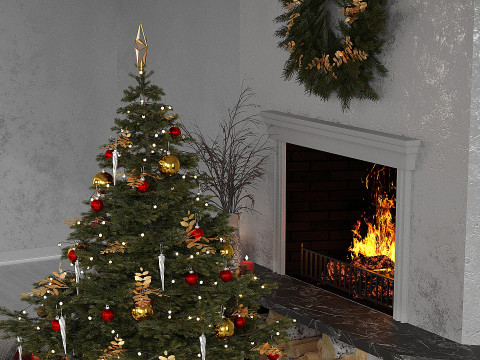 New Years interior 3D 모델