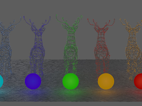 Santa Clauss reindeer 5 pieces 3D 모델