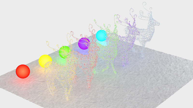 Santa Clauss reindeer 5 pieces 3D 모델 .c4d .max .obj .3ds .fbx .stl .blend 