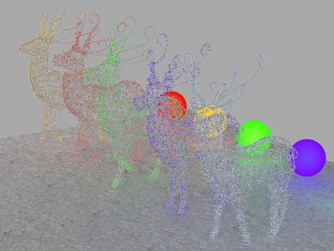 Santa Clauss reindeer 5 pieces 3D 모델
