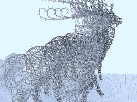 Santa Clauss reindeer 5 pieces 3D 모델