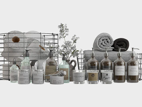 Decora&ccedil;&atilde;o de banheiro Modelo 3D