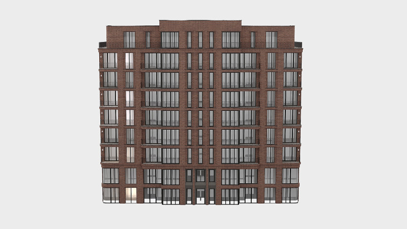 ईंटों से बनी आवासीय इमारत 3D मॉडल .c4d .max .obj .3ds .fbx .stl .blend 