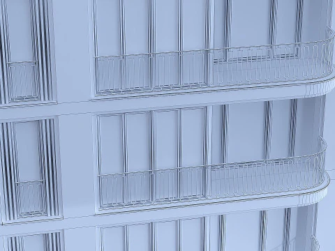 Brick residential building 3D Model