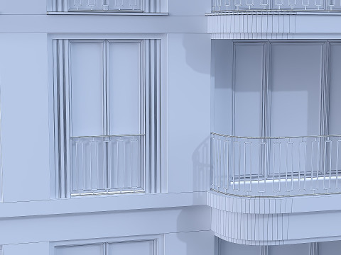 ईंटों से बनी आवासीय इमारत 3D मॉडल