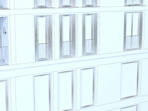 Brick residential building 3D Model