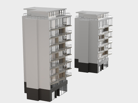 Modern residential building 3D Model