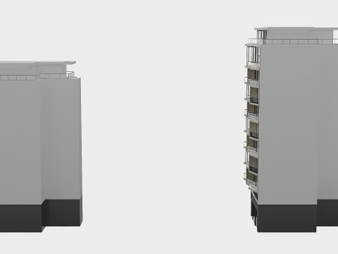 Modern residential building Modello 3D