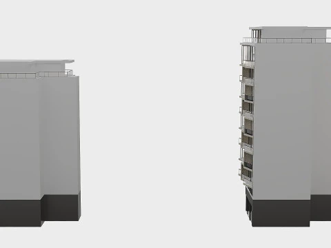 Modern residential building 3D Model