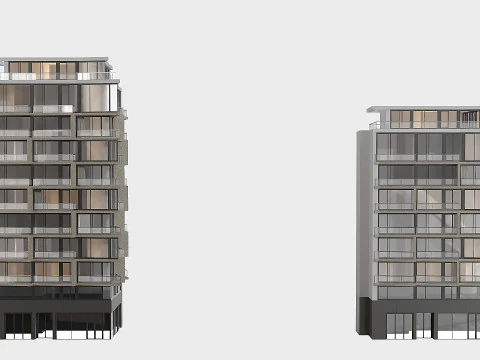 Modern residential building 3D Model