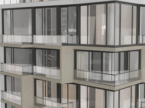 Modern residential building 3D Model
