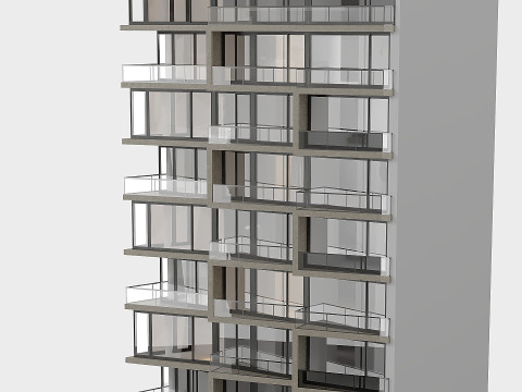 Modern residential building Modello 3D