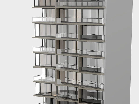 Modern residential building 3D Model