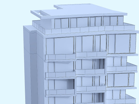 Modern residential building Modello 3D