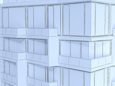 Modern residential building Modello 3D