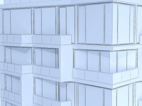 Modern residential building 3D Model