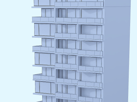 Modern residential building Modello 3D