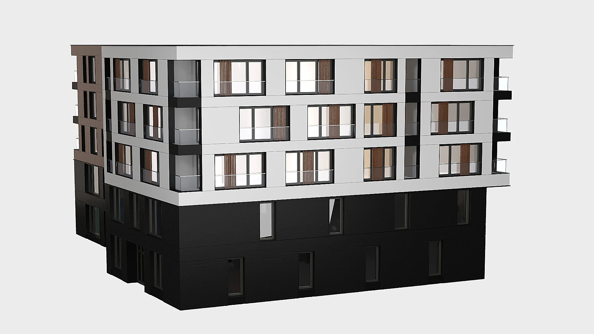 Modern residential building 01 3D Model .c4d .max .obj .3ds .fbx .stl .blend 