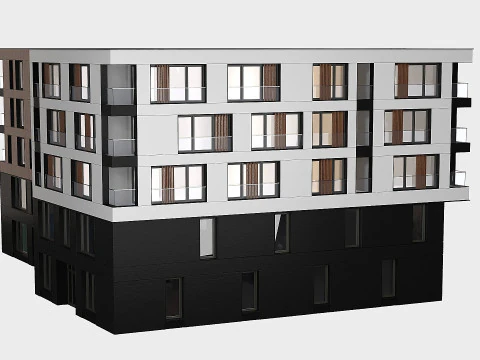 Edif&iacute;cio residencial moderno 01 Modelo 3D
