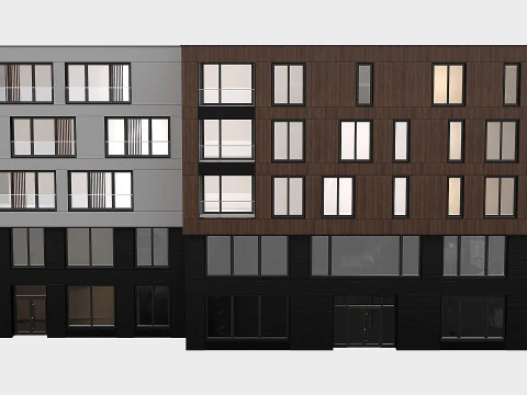 Modern residential building 01 3D Model