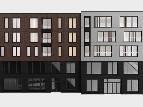 Modern residential building 01 3D Model