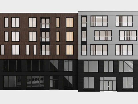 Modern residential building 01 3D Model
