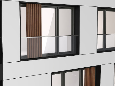 Modern residential building 01 3D Model