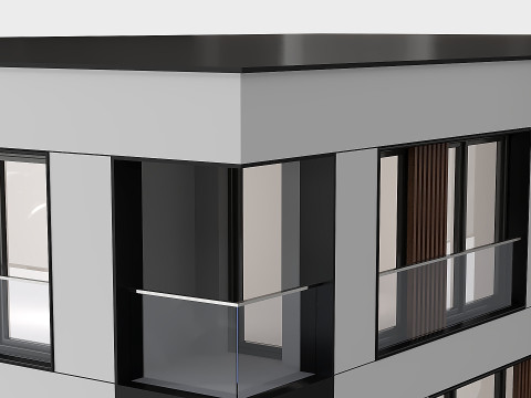 Modern residential building 01 3D Model