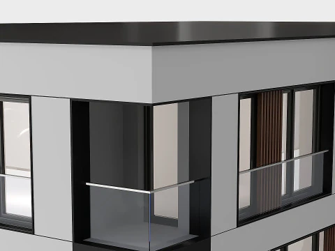 Modern residential building 01 3D Model