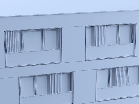 Modern residential building 01 3D Model