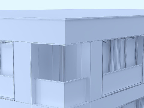 Modern residential building 01 3D Model