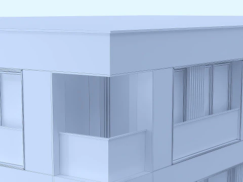 Modern residential building 01 3D Model