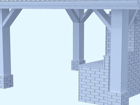 Naves s kaminom 3D Model