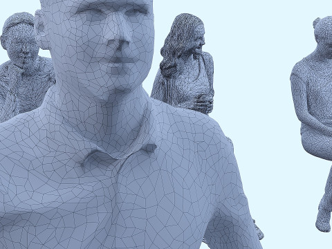 Persone sedute x13 Modello 3D