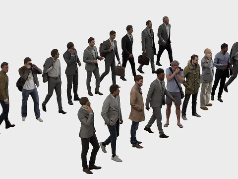 Stel mens x 20 in 3D Model