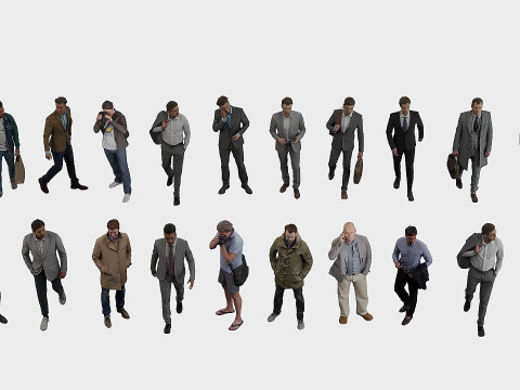 Set man x 20 3D Model
