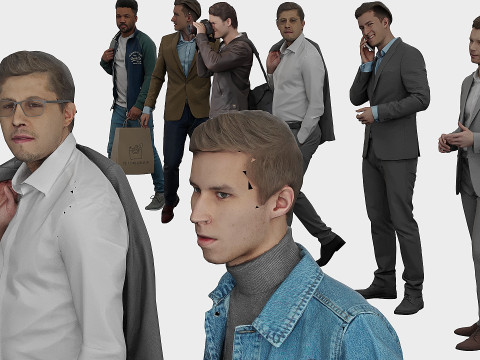Set man x 20 3D Model