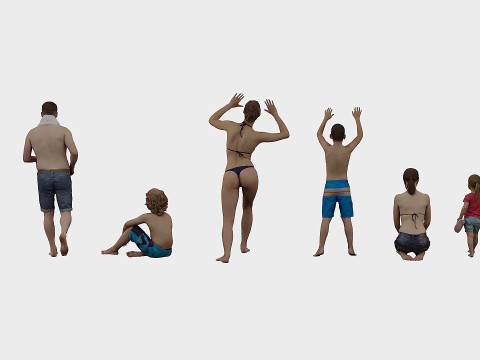 People on the beach in random poses x7 3D 模型