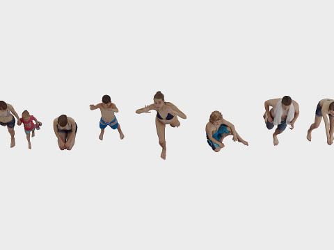 People on the beach in random poses x7 3D 模型
